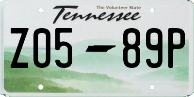 TN license plate Z0589P