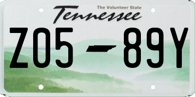 TN license plate Z0589Y