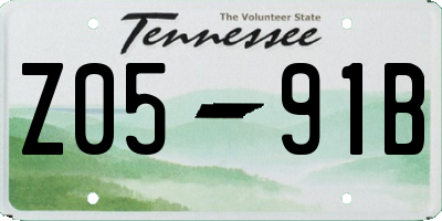 TN license plate Z0591B