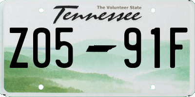 TN license plate Z0591F