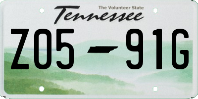 TN license plate Z0591G