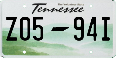 TN license plate Z0594I