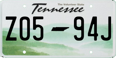 TN license plate Z0594J