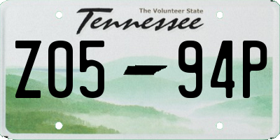 TN license plate Z0594P