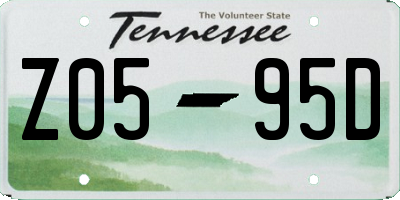 TN license plate Z0595D