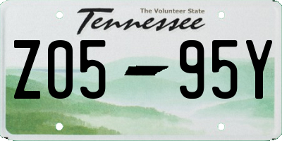 TN license plate Z0595Y