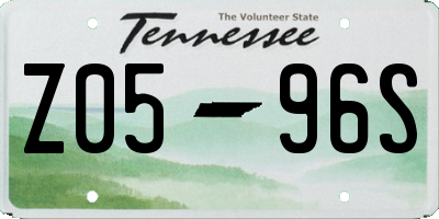 TN license plate Z0596S