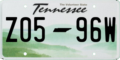 TN license plate Z0596W