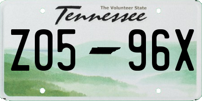 TN license plate Z0596X