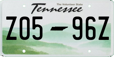TN license plate Z0596Z