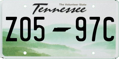 TN license plate Z0597C