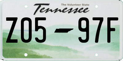 TN license plate Z0597F