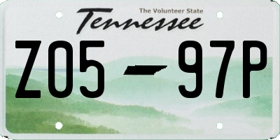 TN license plate Z0597P