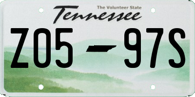 TN license plate Z0597S