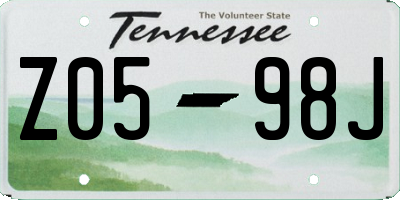 TN license plate Z0598J