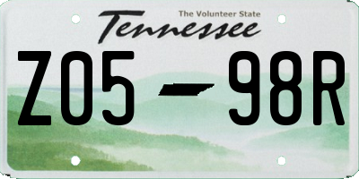 TN license plate Z0598R