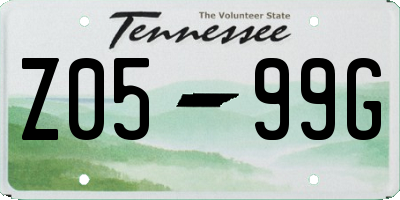 TN license plate Z0599G
