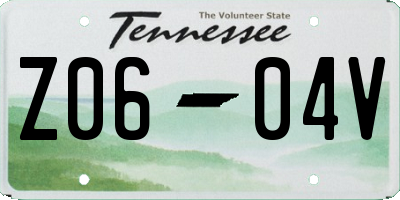 TN license plate Z0604V