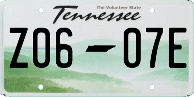 TN license plate Z0607E