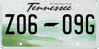 TN license plate Z0609G