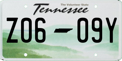TN license plate Z0609Y