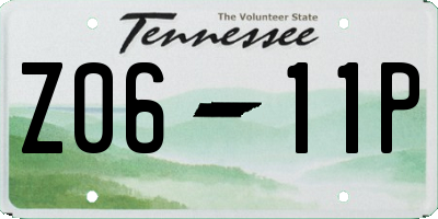 TN license plate Z0611P