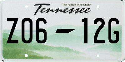 TN license plate Z0612G