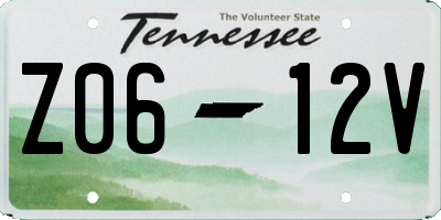 TN license plate Z0612V