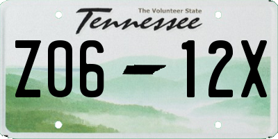 TN license plate Z0612X