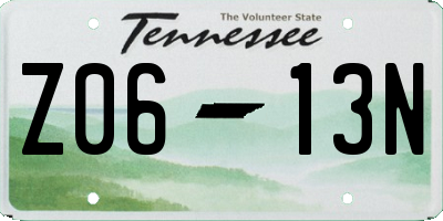 TN license plate Z0613N