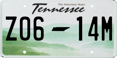 TN license plate Z0614M