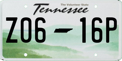 TN license plate Z0616P
