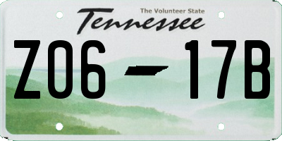 TN license plate Z0617B