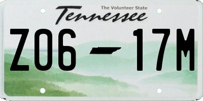 TN license plate Z0617M