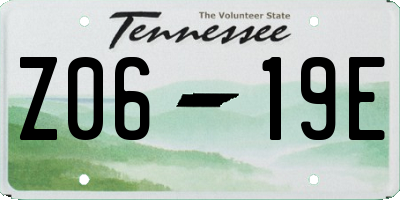 TN license plate Z0619E
