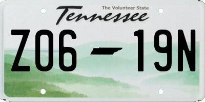TN license plate Z0619N