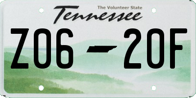 TN license plate Z0620F