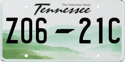 TN license plate Z0621C