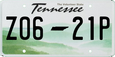 TN license plate Z0621P