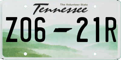 TN license plate Z0621R