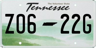 TN license plate Z0622G