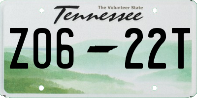 TN license plate Z0622T