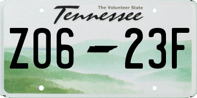 TN license plate Z0623F