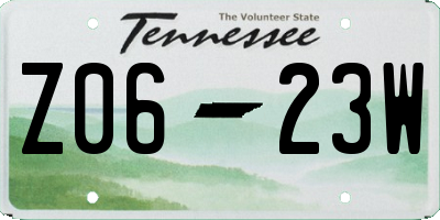 TN license plate Z0623W