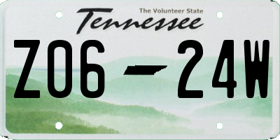 TN license plate Z0624W