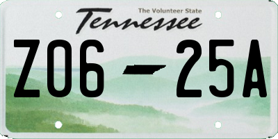 TN license plate Z0625A