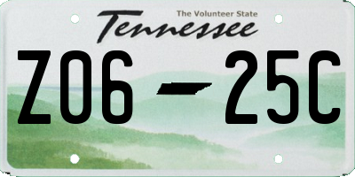 TN license plate Z0625C