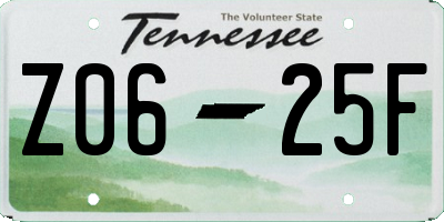 TN license plate Z0625F