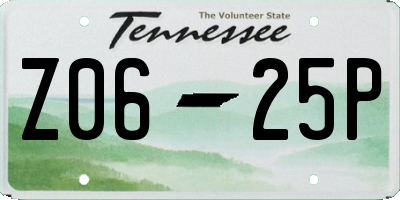 TN license plate Z0625P
