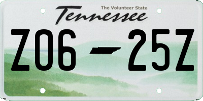 TN license plate Z0625Z